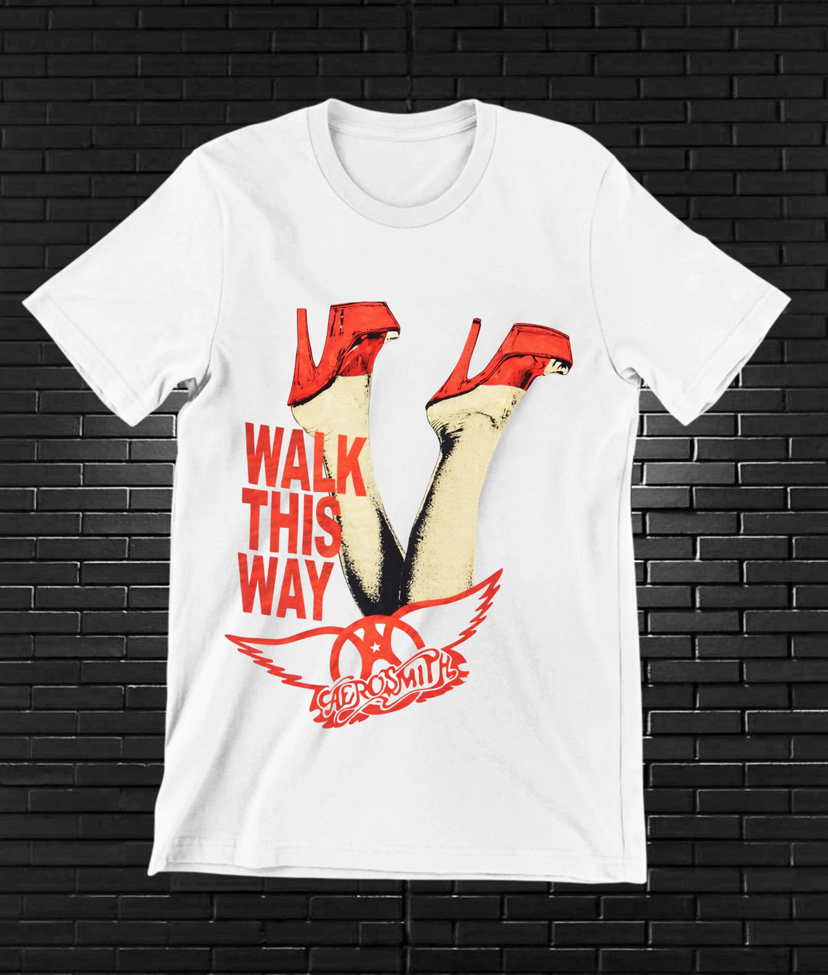 Camiseta Aerosmith – Walk This Way · Blanca