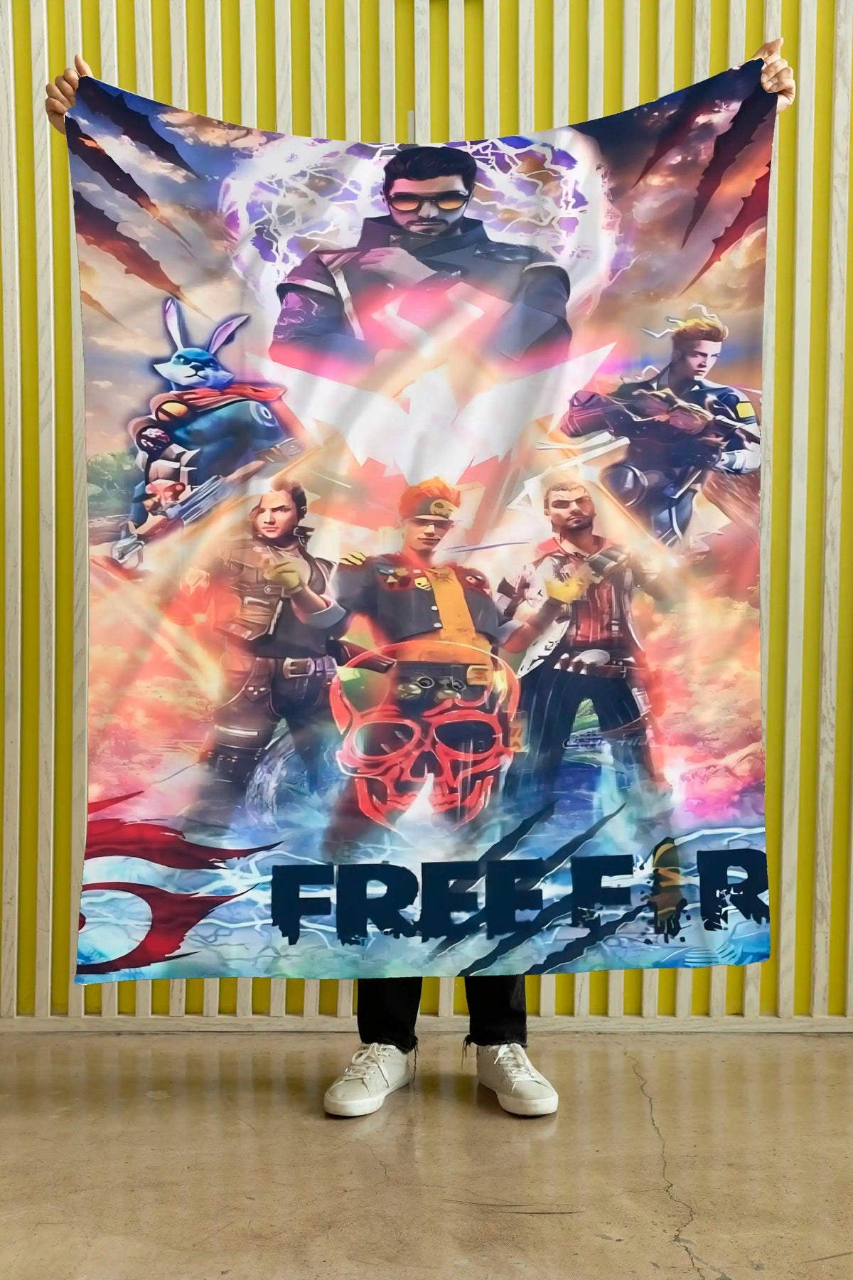 Cobija Free Fire – Personajes · collage de batalla