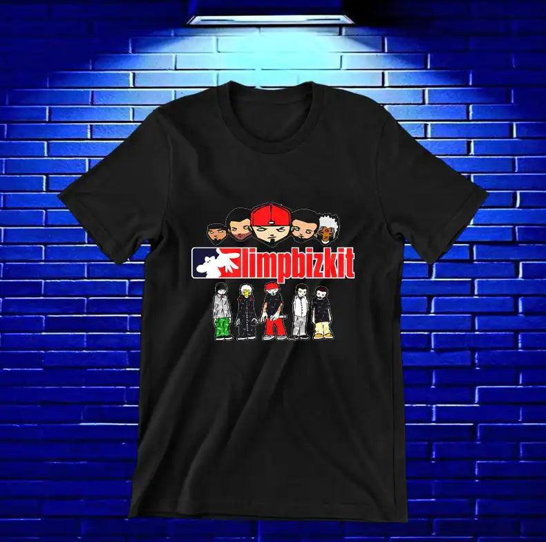 Camiseta Limp Bizkit – Banda en caricatura · Negra