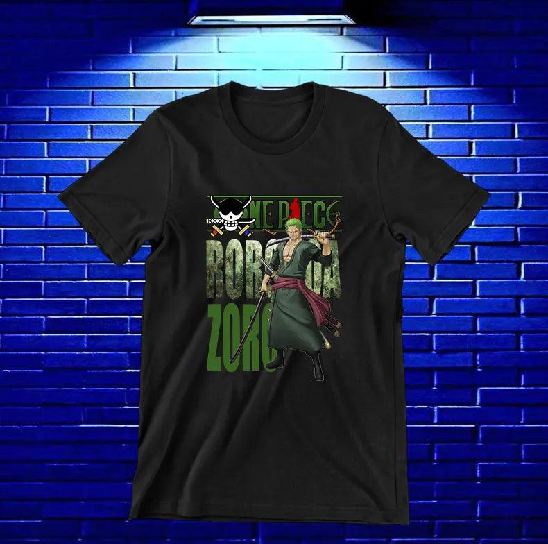 Camiseta One Piece – Roronoa Zoro con espadas · Negra