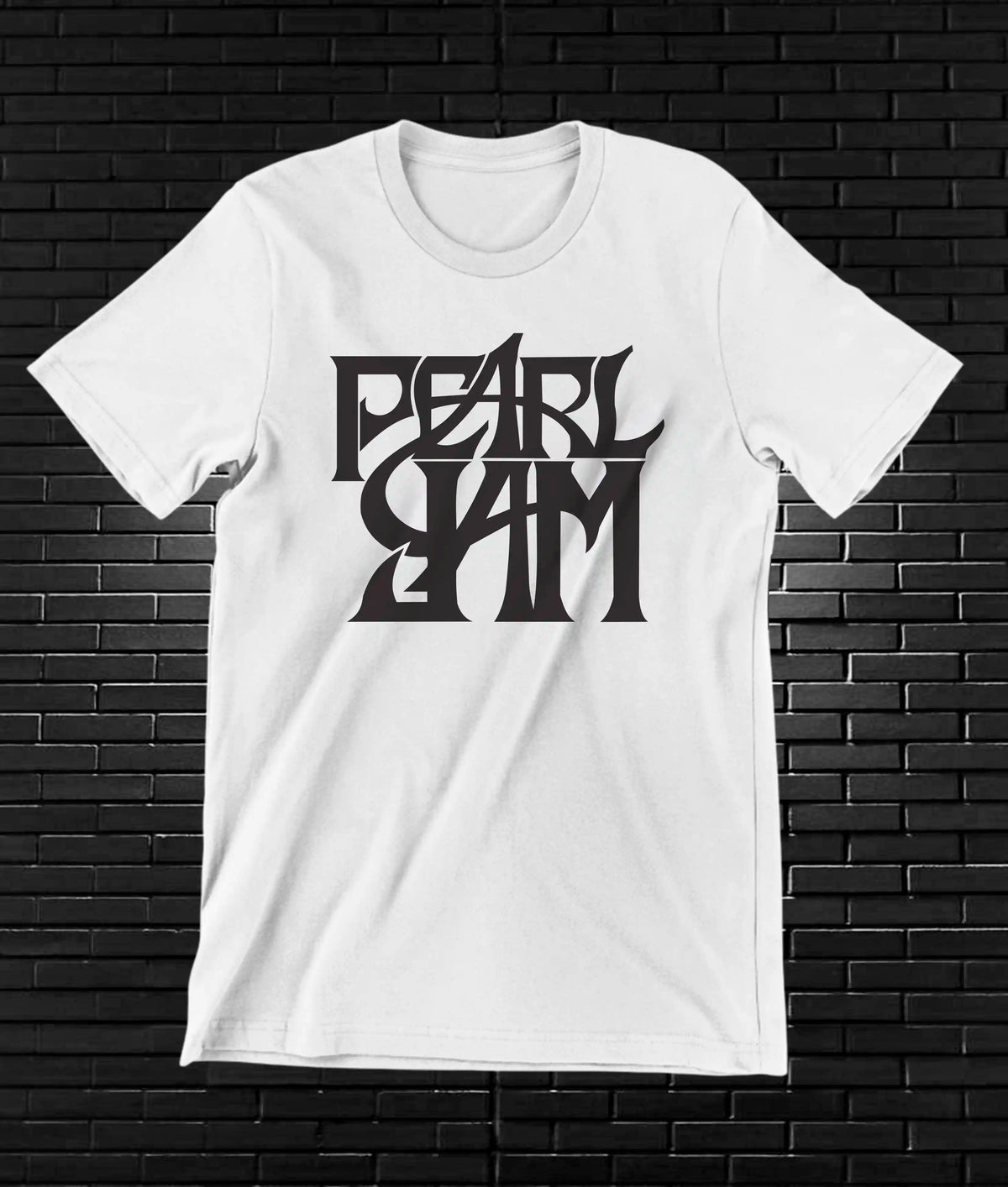 Camiseta Pearl Jam – Logotipo de letras apiladas · Blanca
