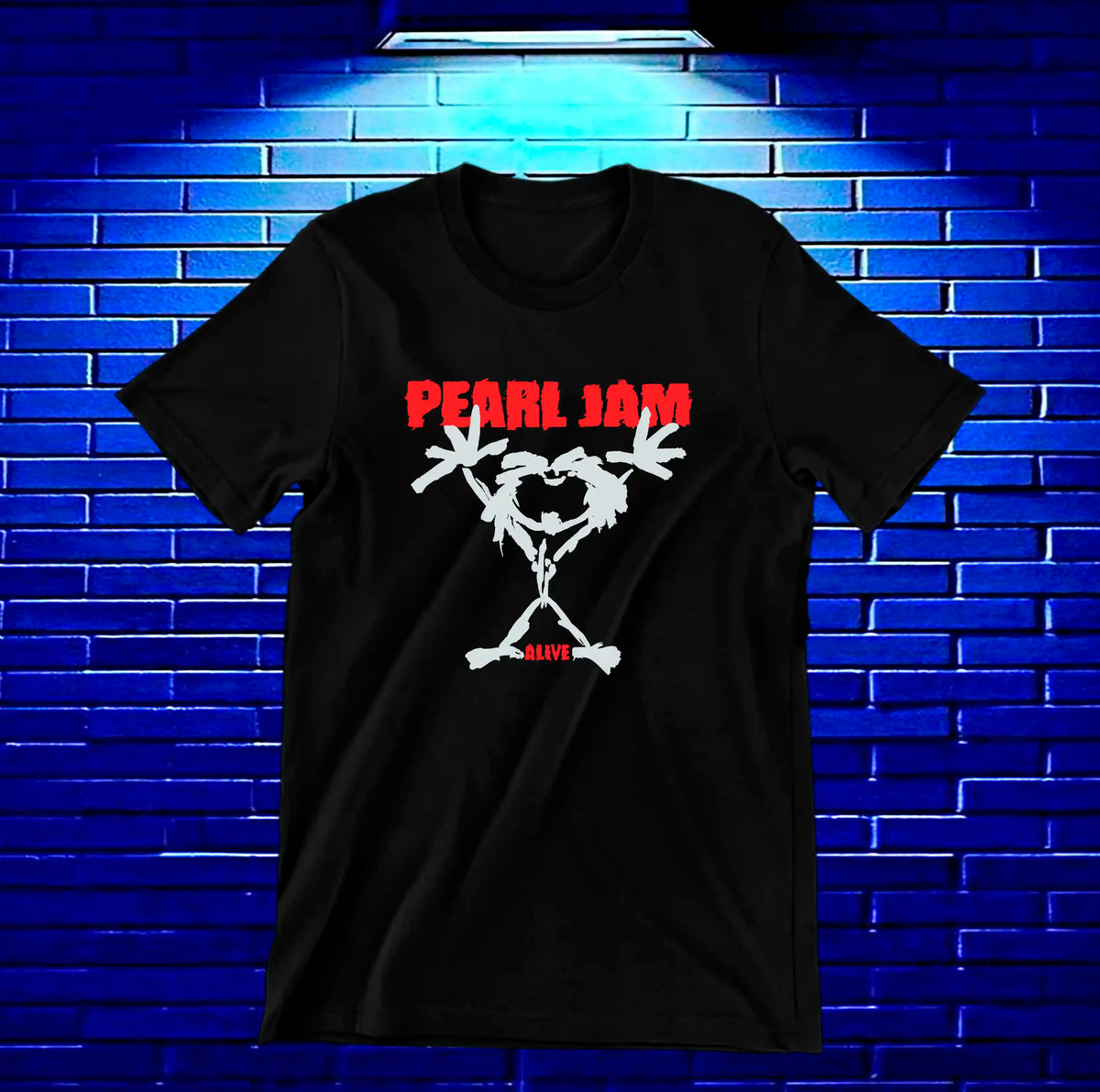 Camiseta Pearl Jam – Stickman · figura clásica · Negra