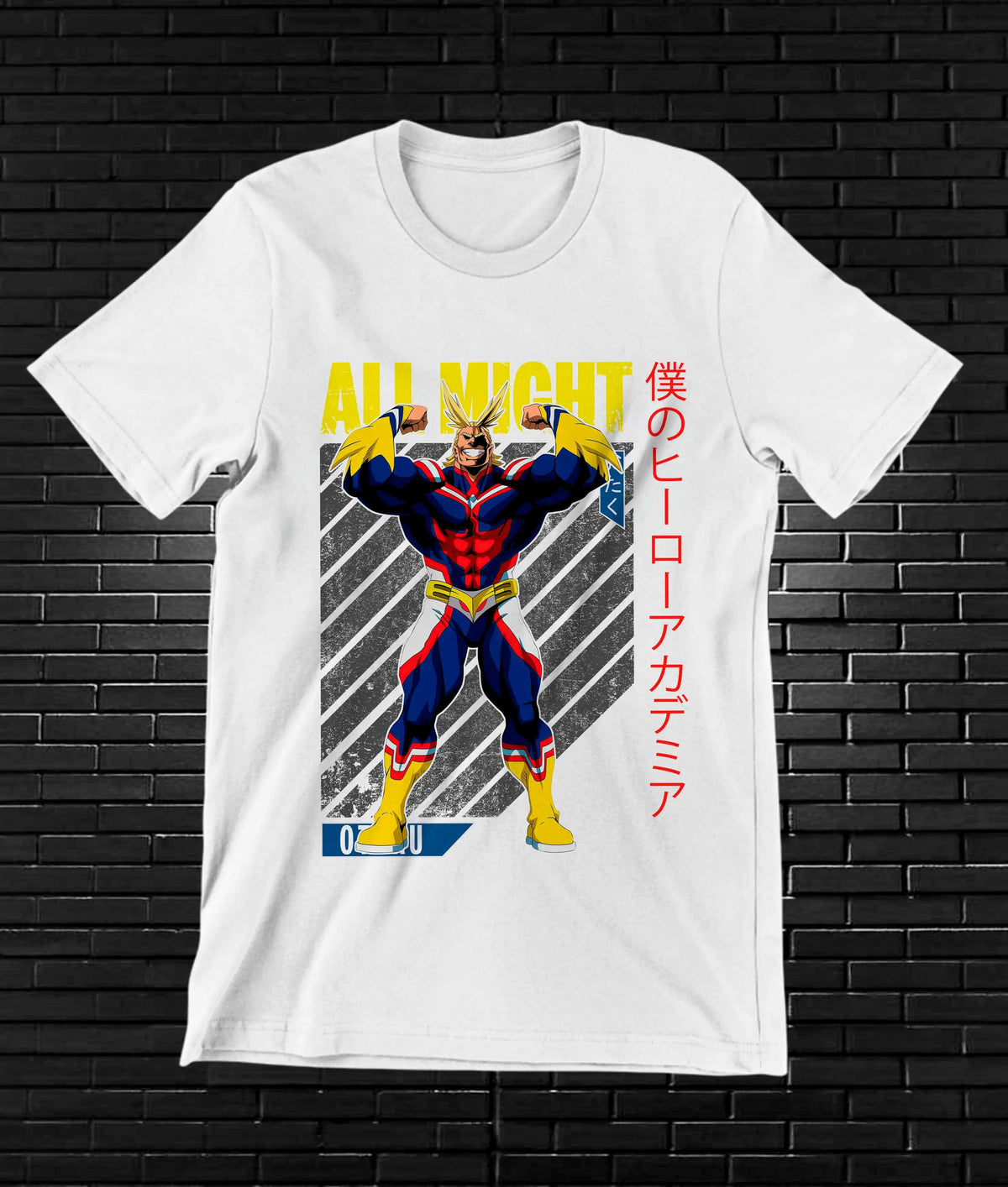 Camiseta My Hero Academia – All Might de cuerpo entero · Blanca