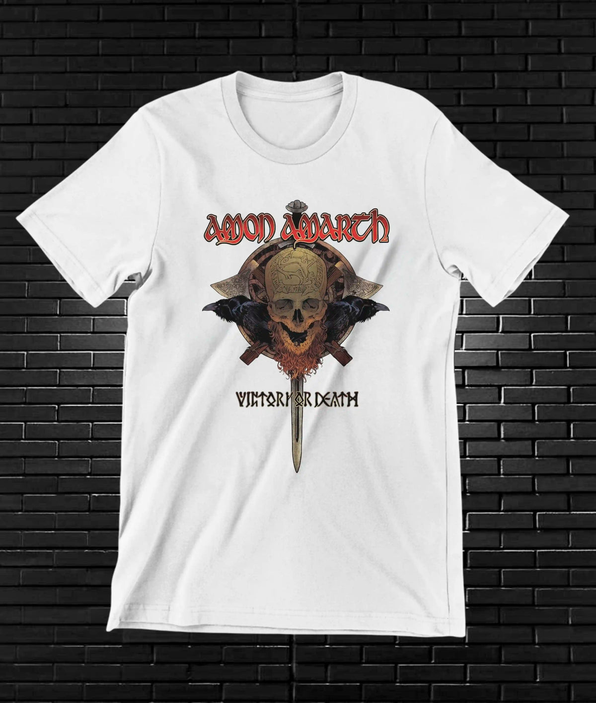 Camiseta Amon Amarth – Viking Death Metal · retrato · Blanca