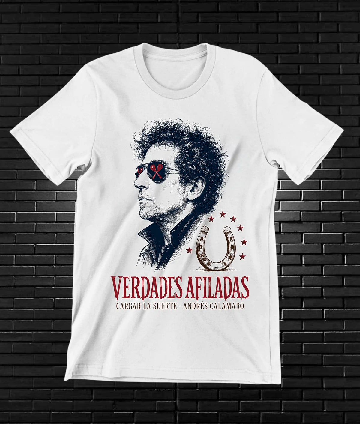 Camiseta Andrés Calamaro – Verdades afiladas · Blanca