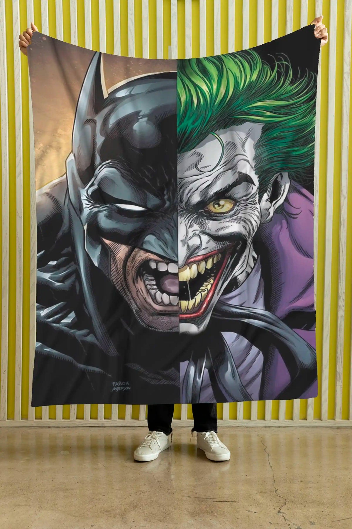 Cobija Batman – Batman y Joker · rostro dividido