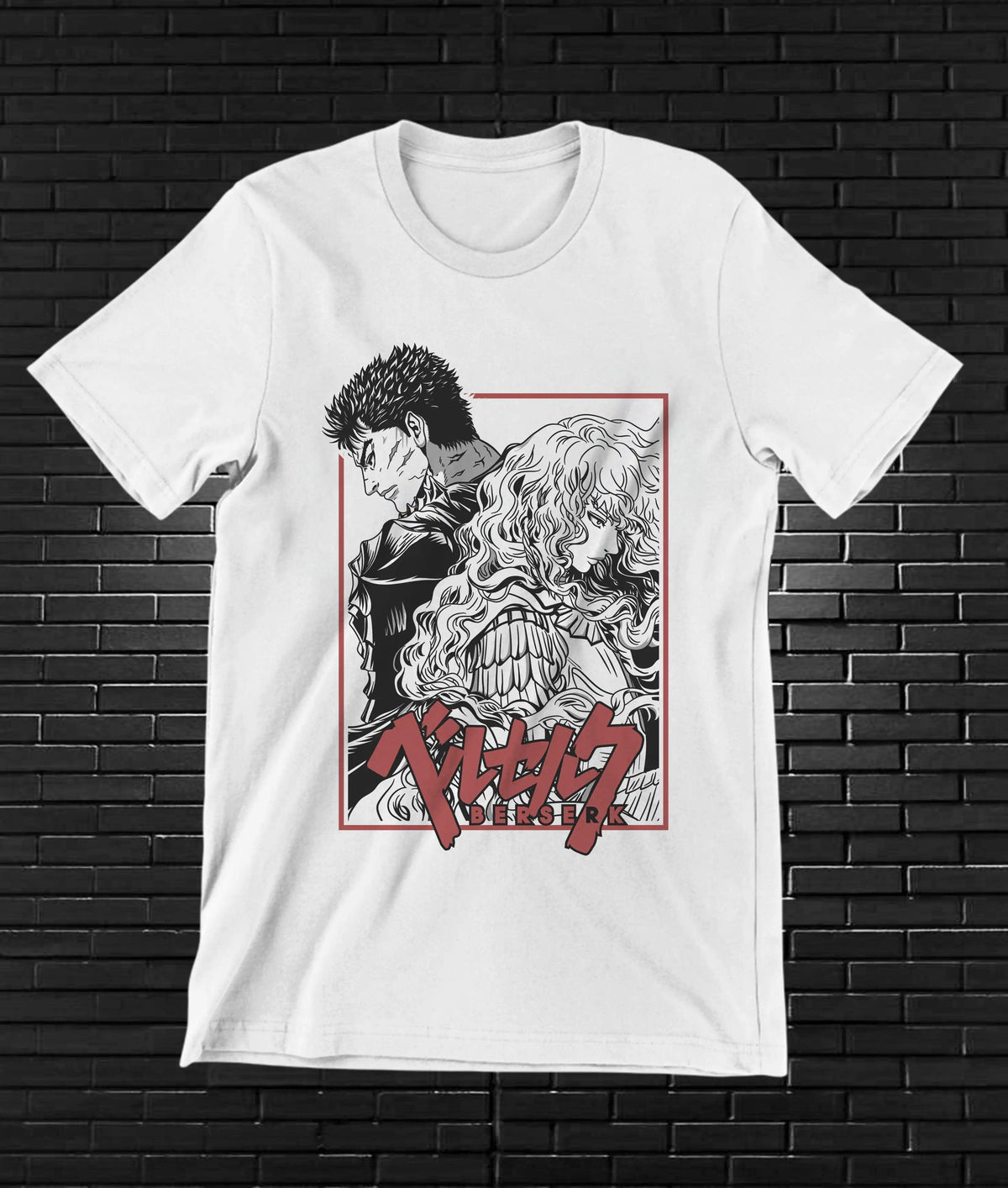 Camiseta Berserk – Guts · panel de manga · Blanca