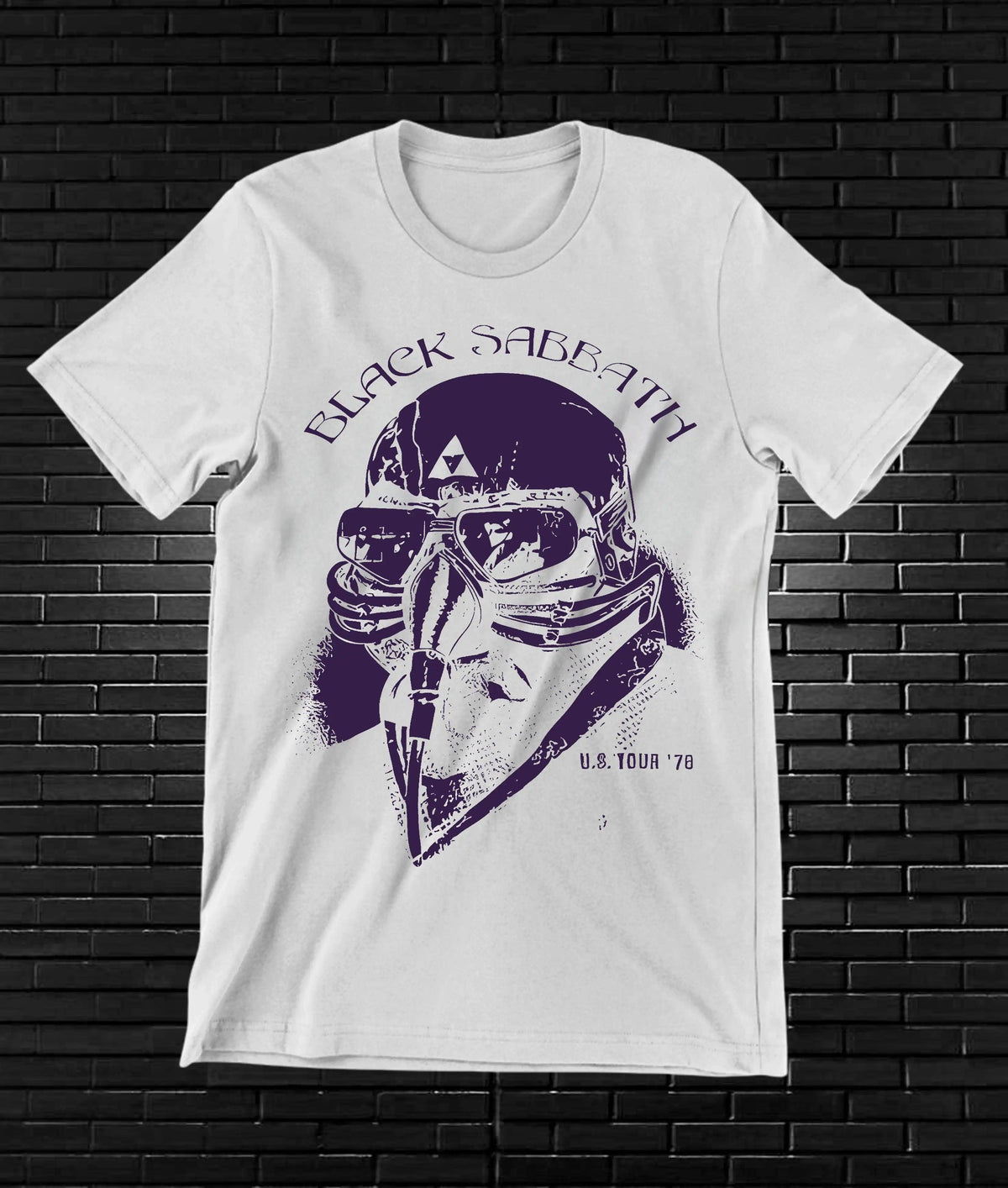 Camiseta Black Sabbath – Soldado con casco · Blanca
