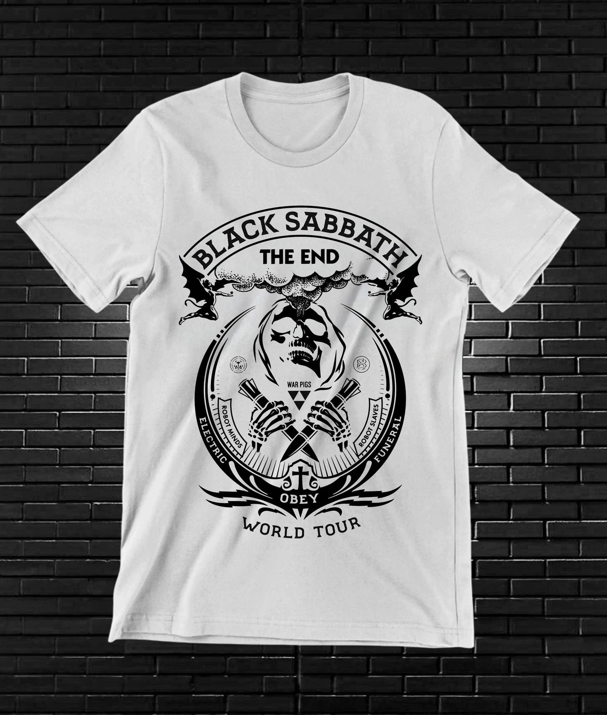 Camiseta Black Sabbath – The End · World Tour · Blanca