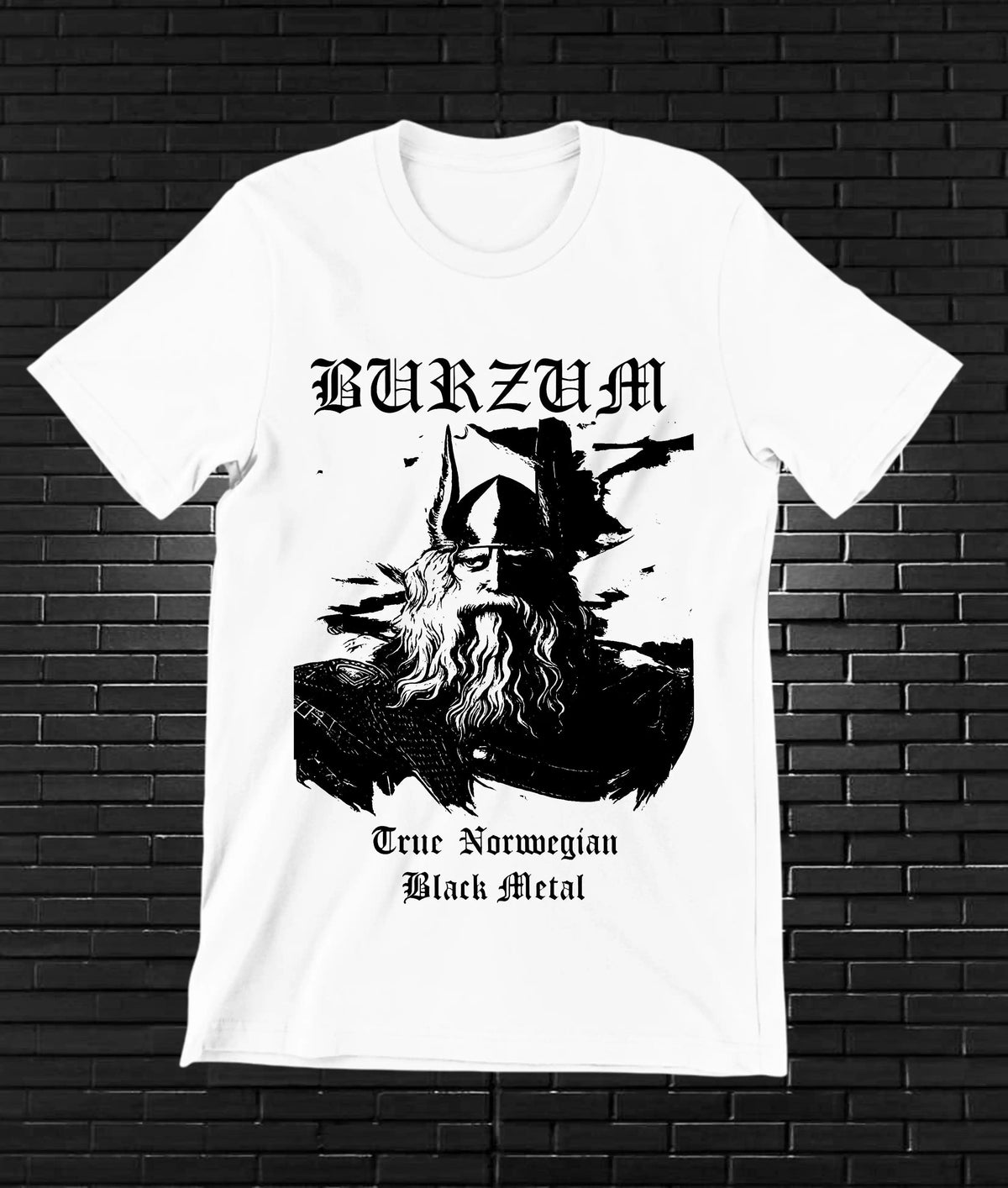 Camiseta Burzum – True Norwegian Black Metal · Blanca