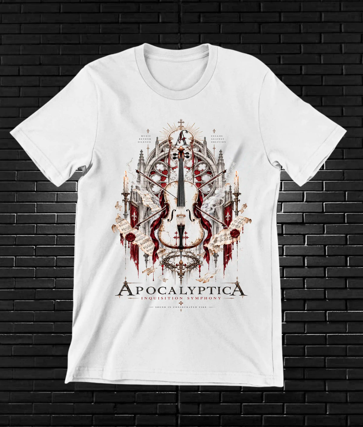 Camiseta Apocalyptica, familia BAMOR, diseño MERON, color blanco