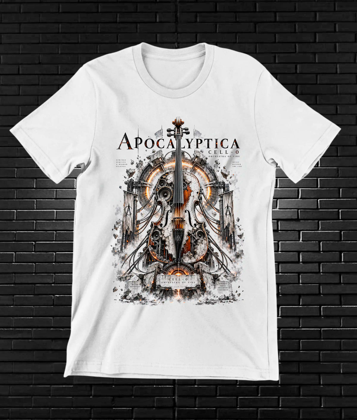 Camiseta Apocalyptica, familia NIMOR, diseño CAVOX, color blanco