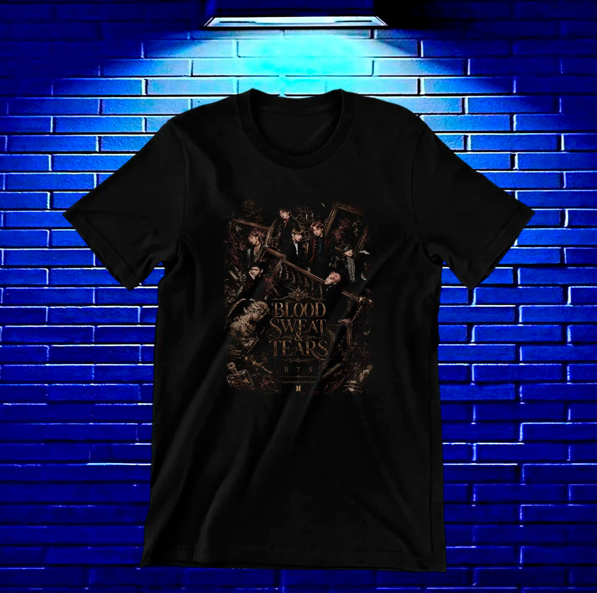 Camiseta BTS, diseño BAREN, color negro
