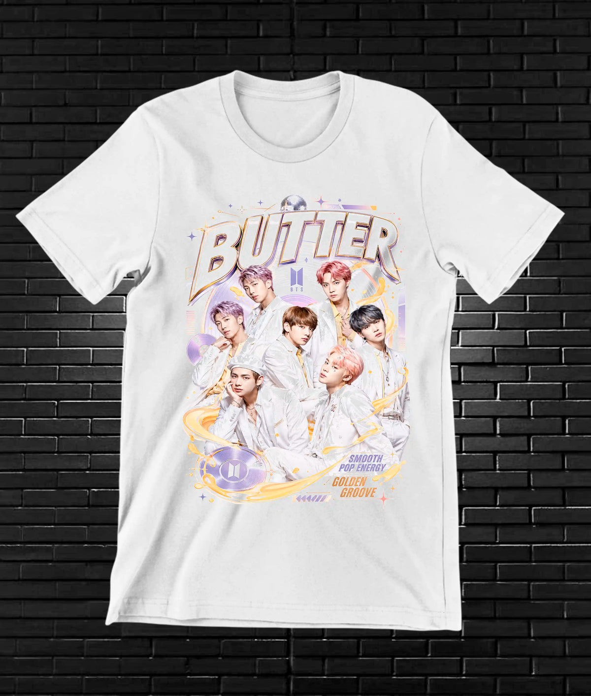 Camiseta BTS, diseño BAREN, color blanco
