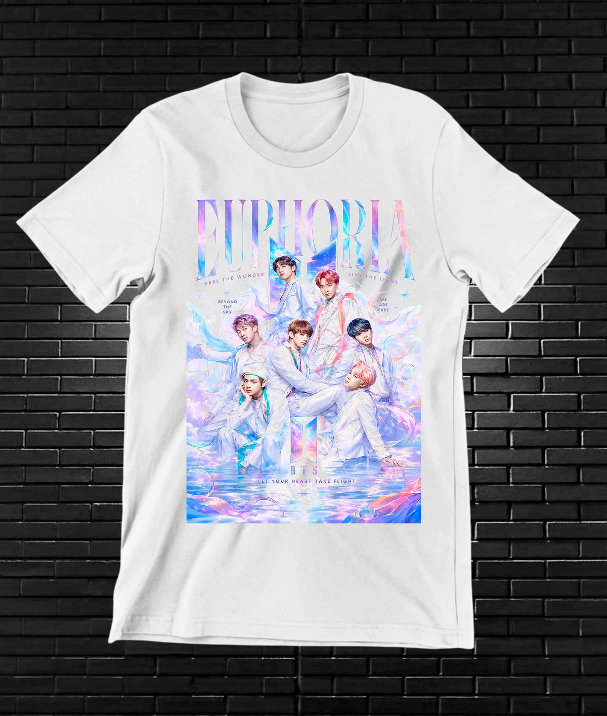Camiseta BTS, diseño BANIX, color blanco