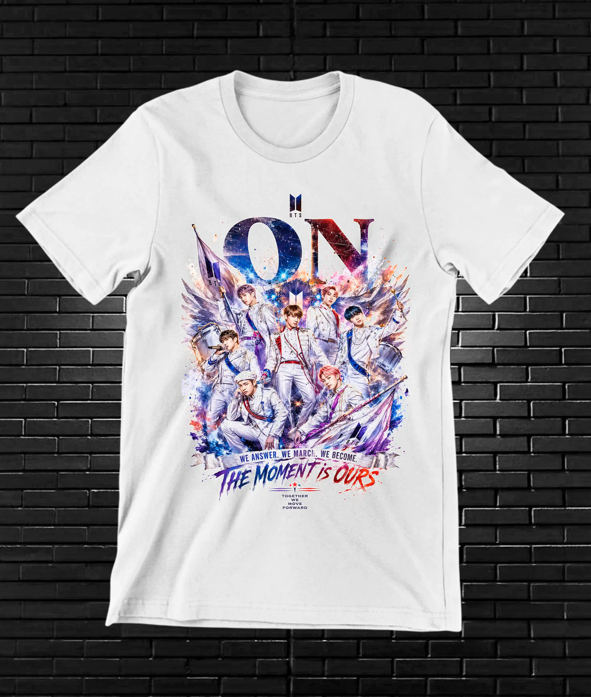 Camiseta BTS, diseño CAVOX, color blanco