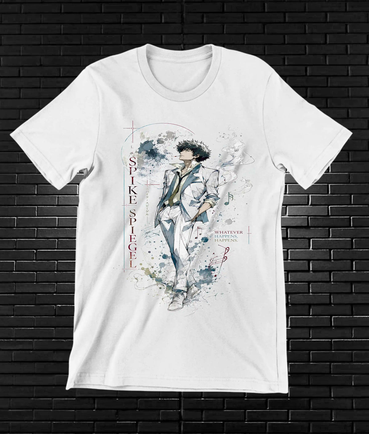 Camiseta Cowboy Bebop diseño BANIX color blanco