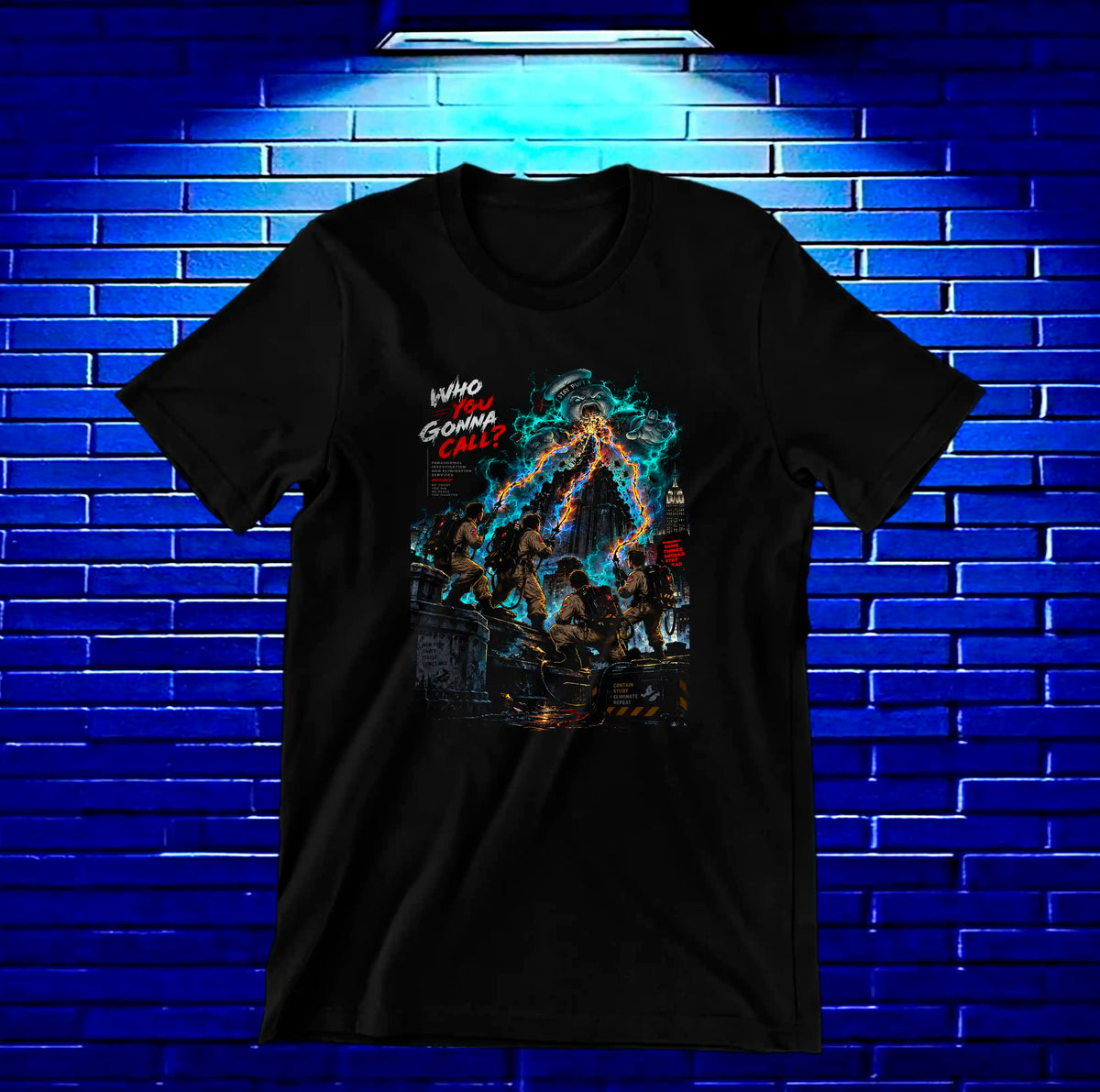 Camiseta Los Cazafantasmas, familia BAMOR, diseño BANIX, color negro