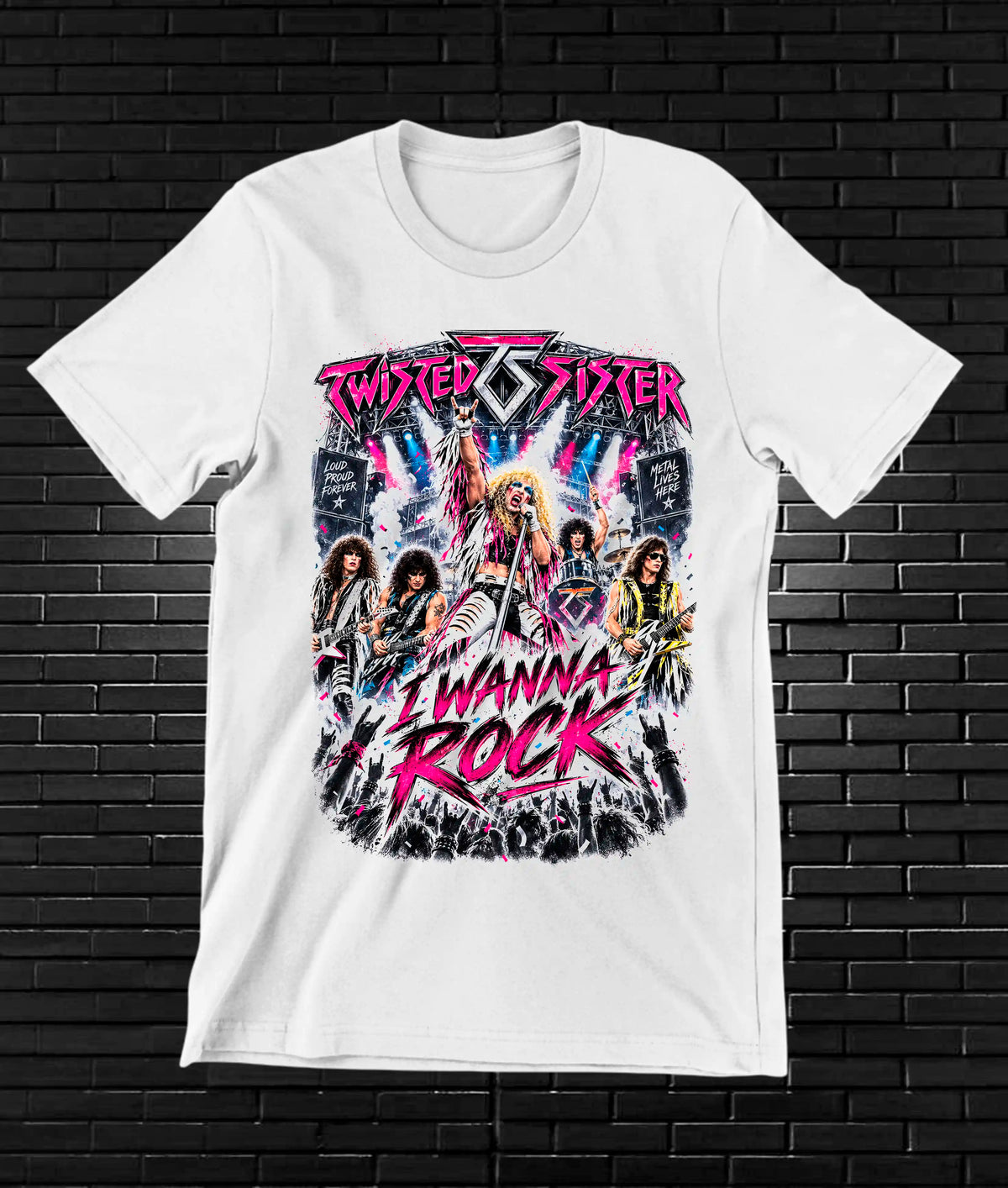 Camiseta Twisted Sister, familia BAMOR, diseño MERON, color blanco