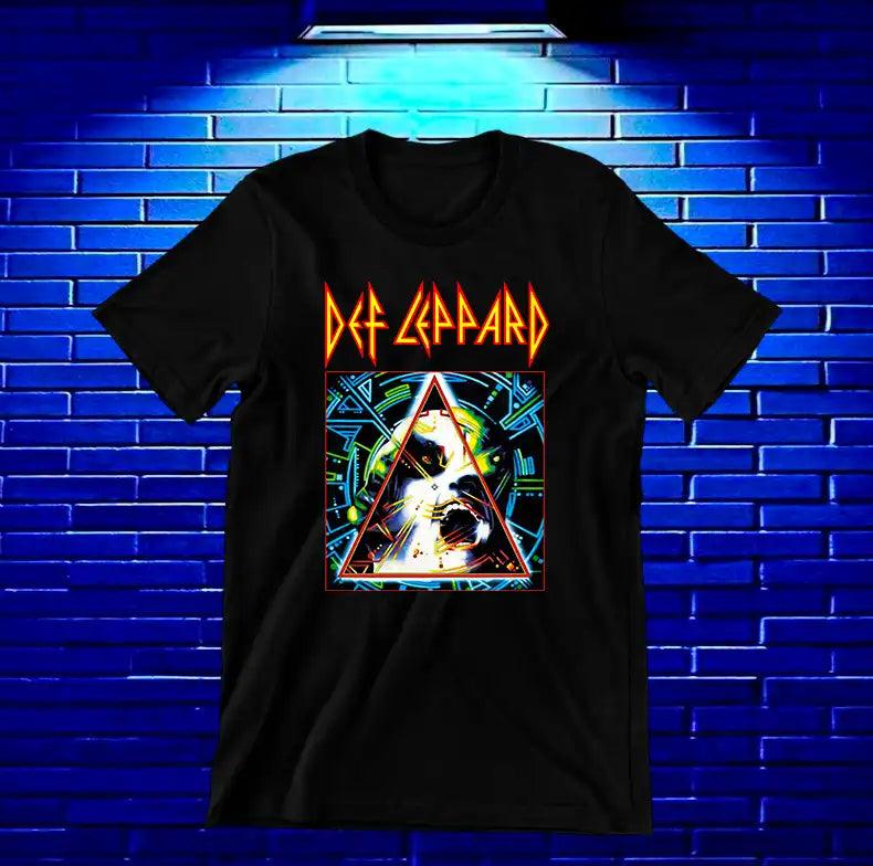 Camiseta Def Leppard – Hysteria · ojos en triángulo · Negra