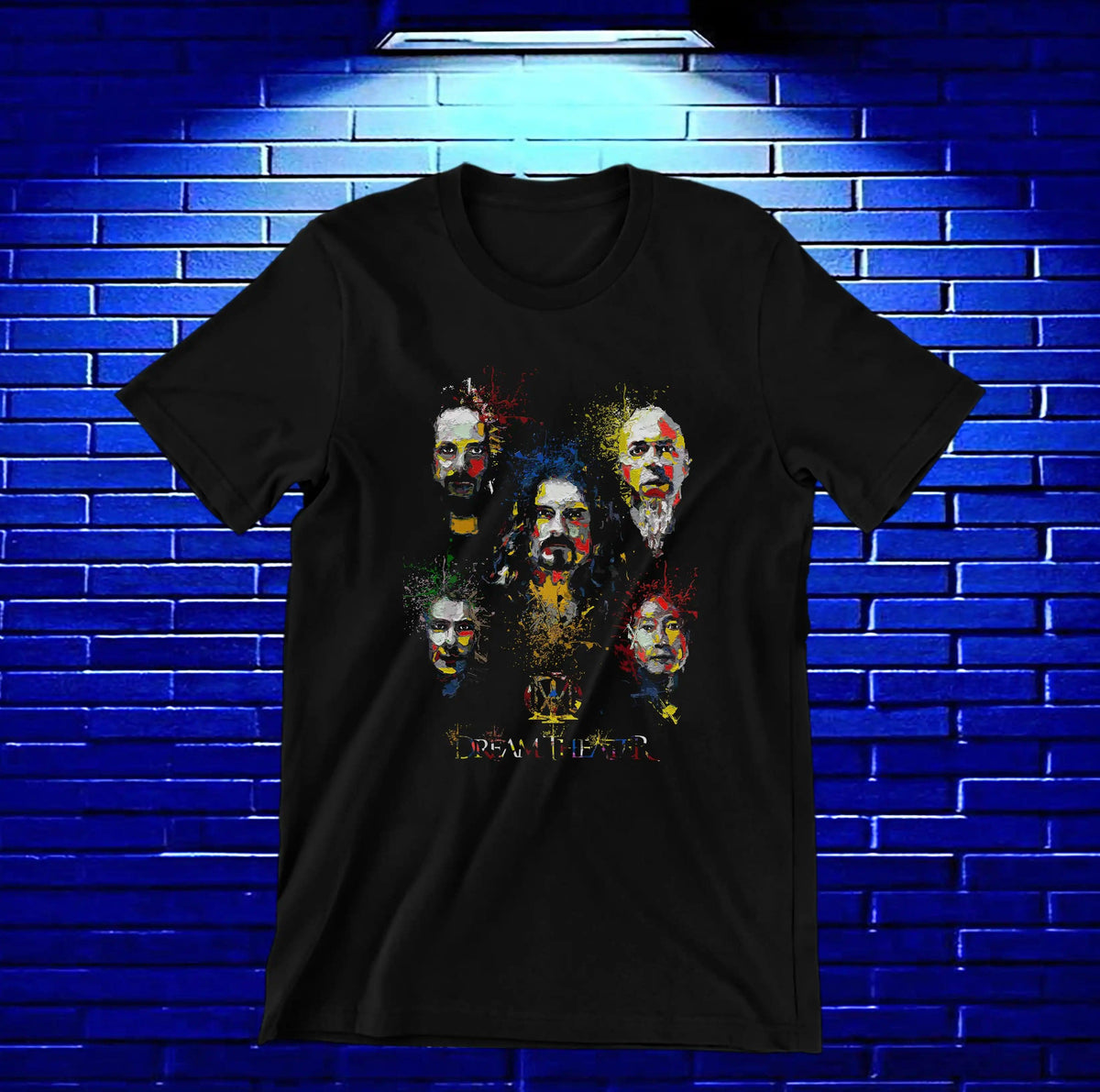 Camiseta Dream Theater – Collage de rostros · Negra