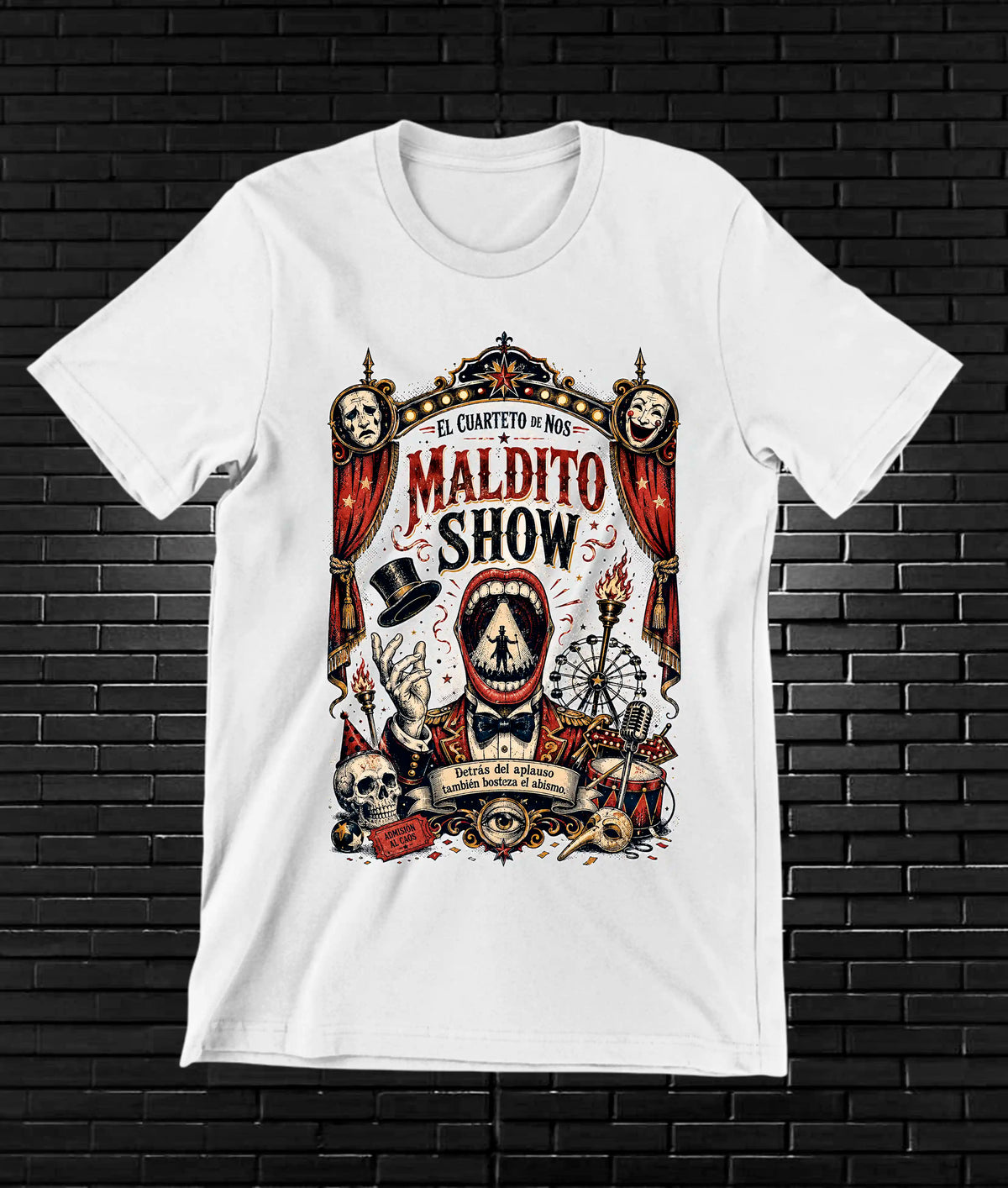 Camiseta El Cuarteto de Nos CAMINE diseño BAREN color Blanco