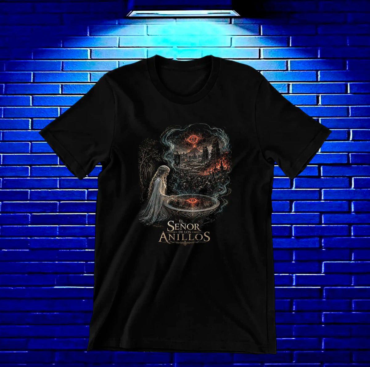 Camiseta El Señor de los Anillos – Figura y anillo · Negra