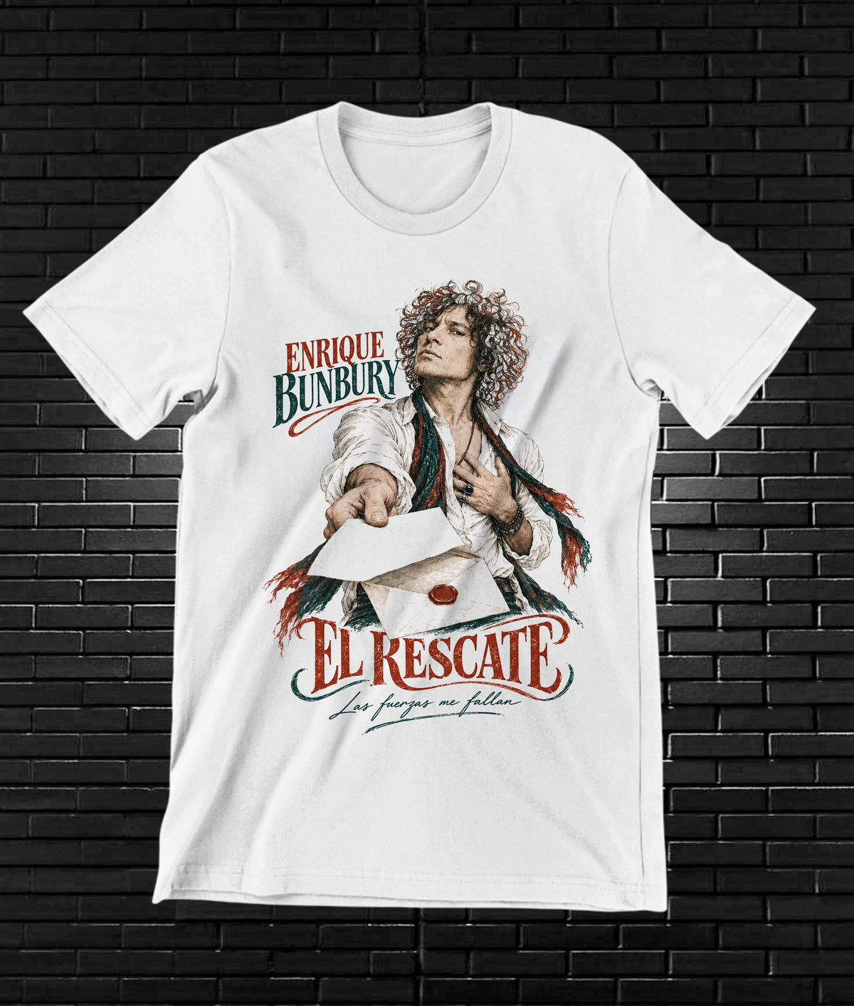 Camiseta Enrique Bunbury – BAMOR – Diseño BAREN – Blanco