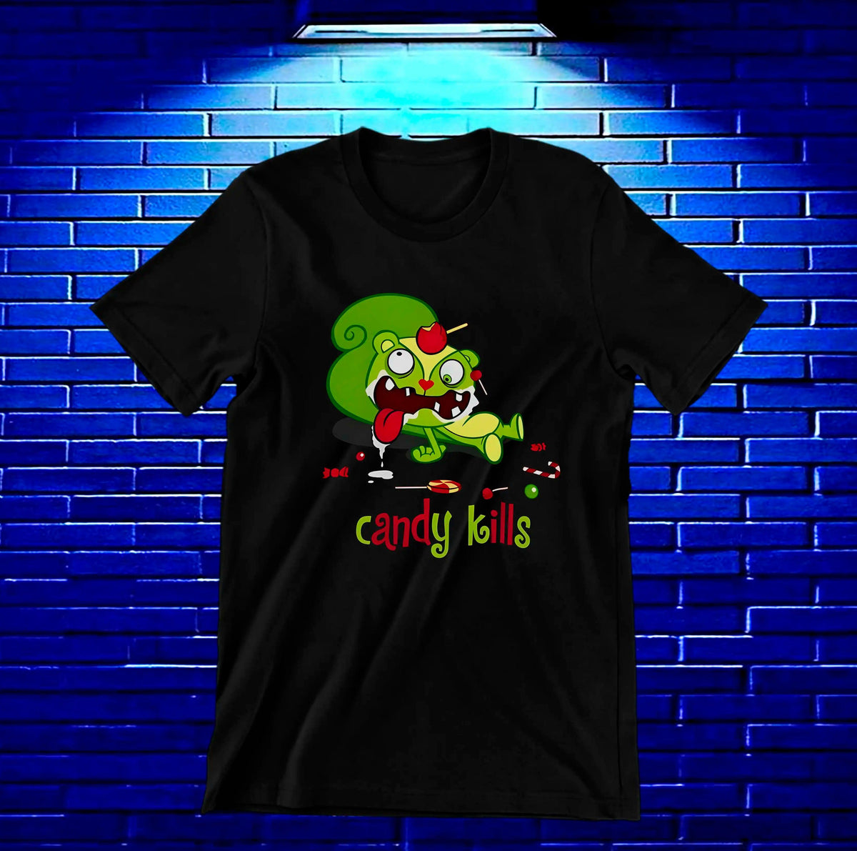 Camiseta Happy Tree Friends – Nutty · Candy Kills · Negra