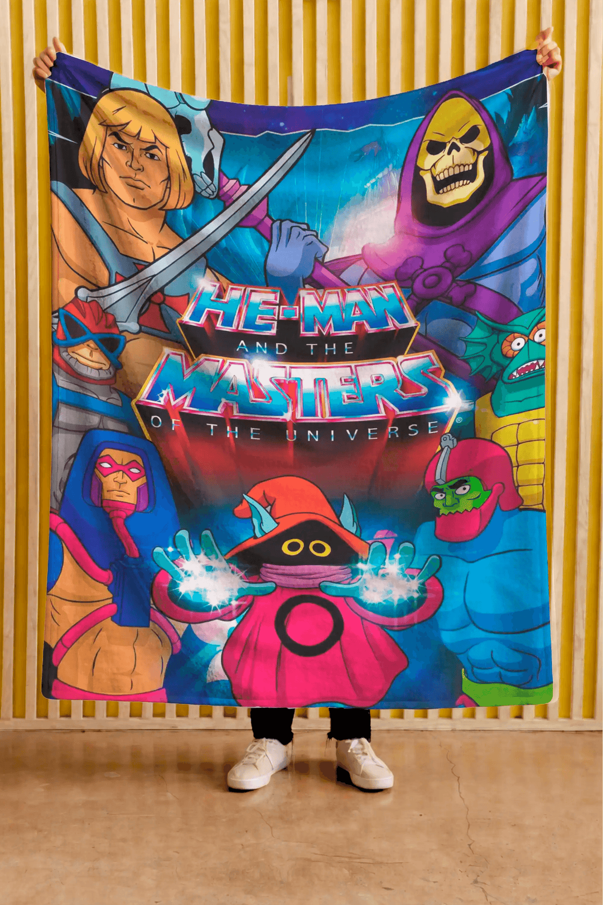 Cobija He-Man – Personajes · collage azul