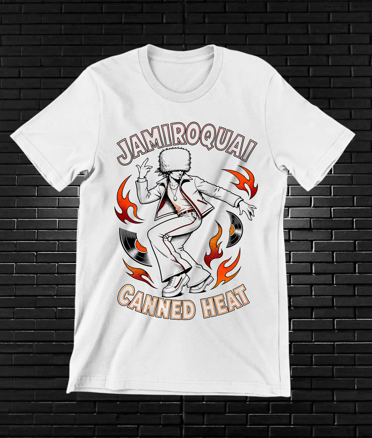 Camiseta Jamiroquai – Canned Heat · Blanca