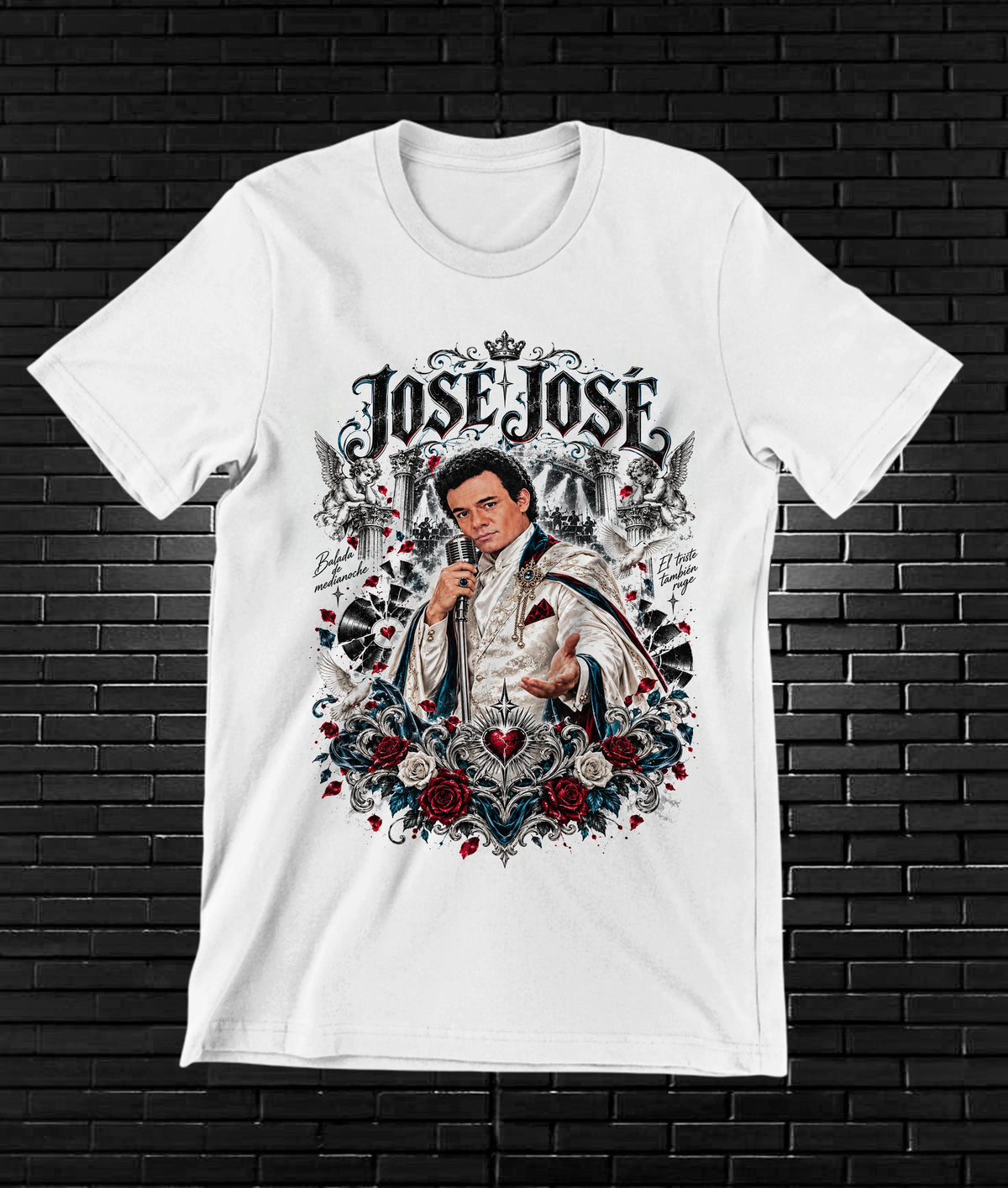 Camiseta José José – CAMINE – Diseño BAREN – Blanco