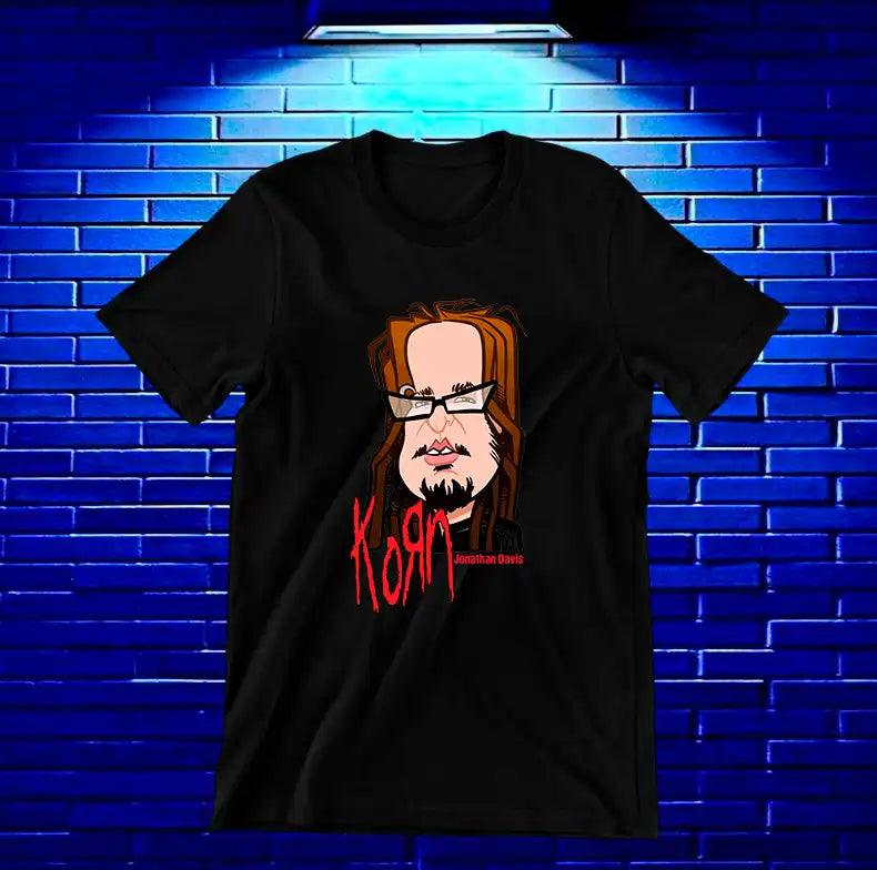 Camiseta Korn – Caricatura del vocalista · Negra