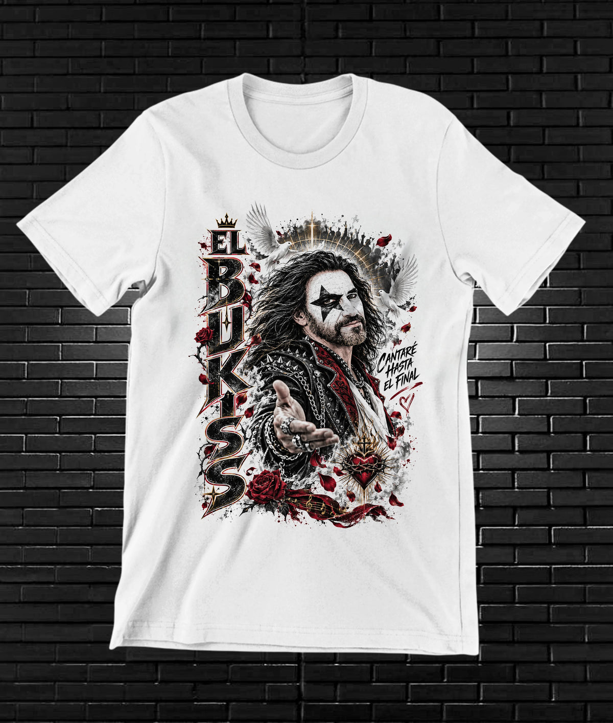 Camiseta Los Bukis – CAMINE – Diseño BAREN – Blanco