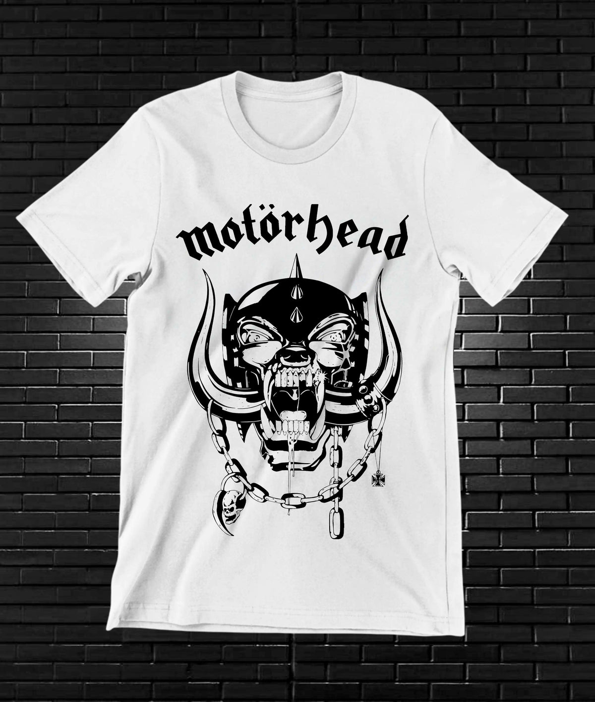 Camiseta Motörhead – Snaggletooth clásico · Blanca