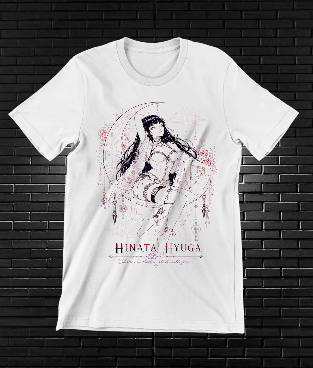 Camiseta Naruto Hinata BAXOR diseño NIVRA blanco