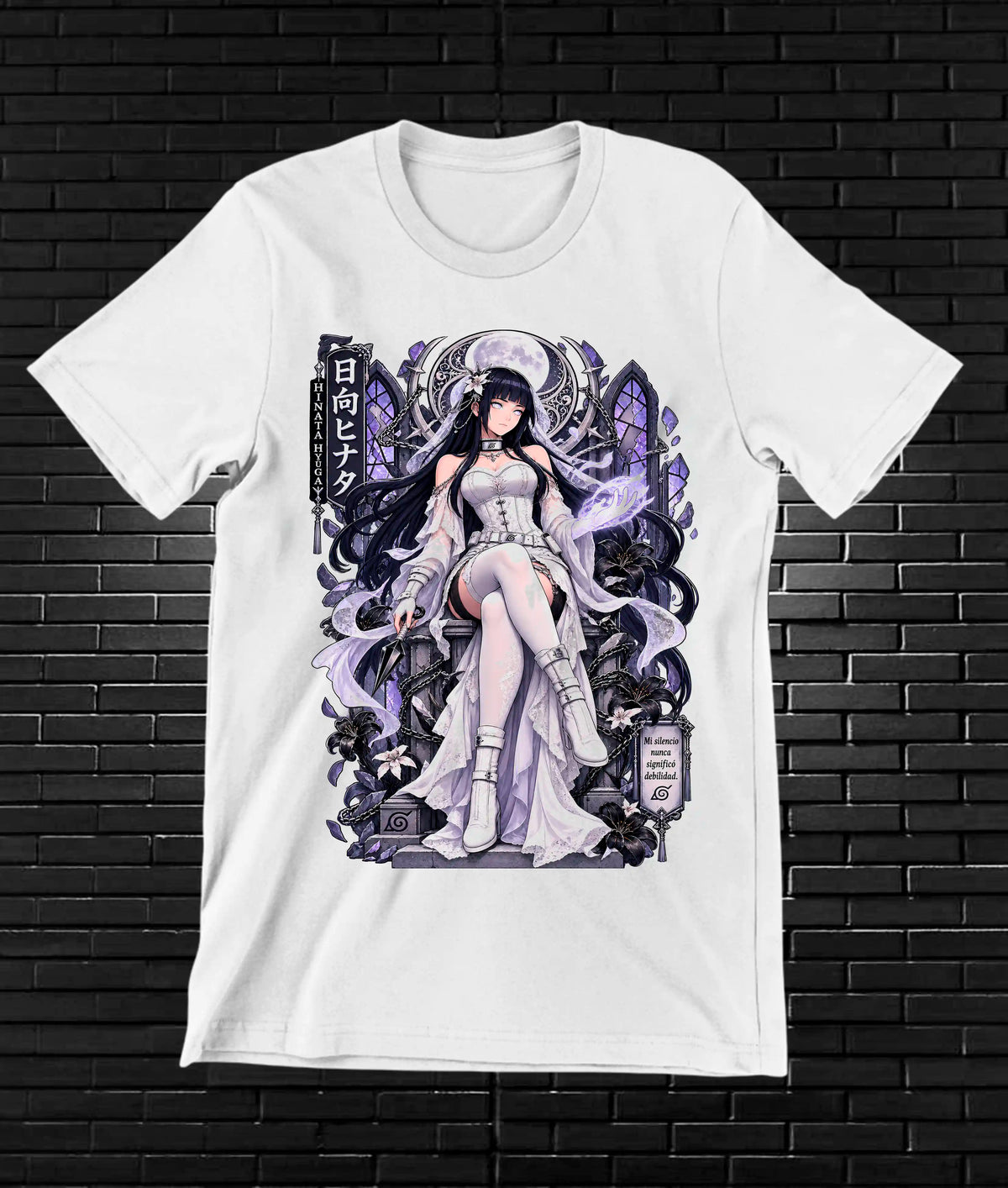 Camiseta Naruto Hinata NIREN diseño CAVOX blanco