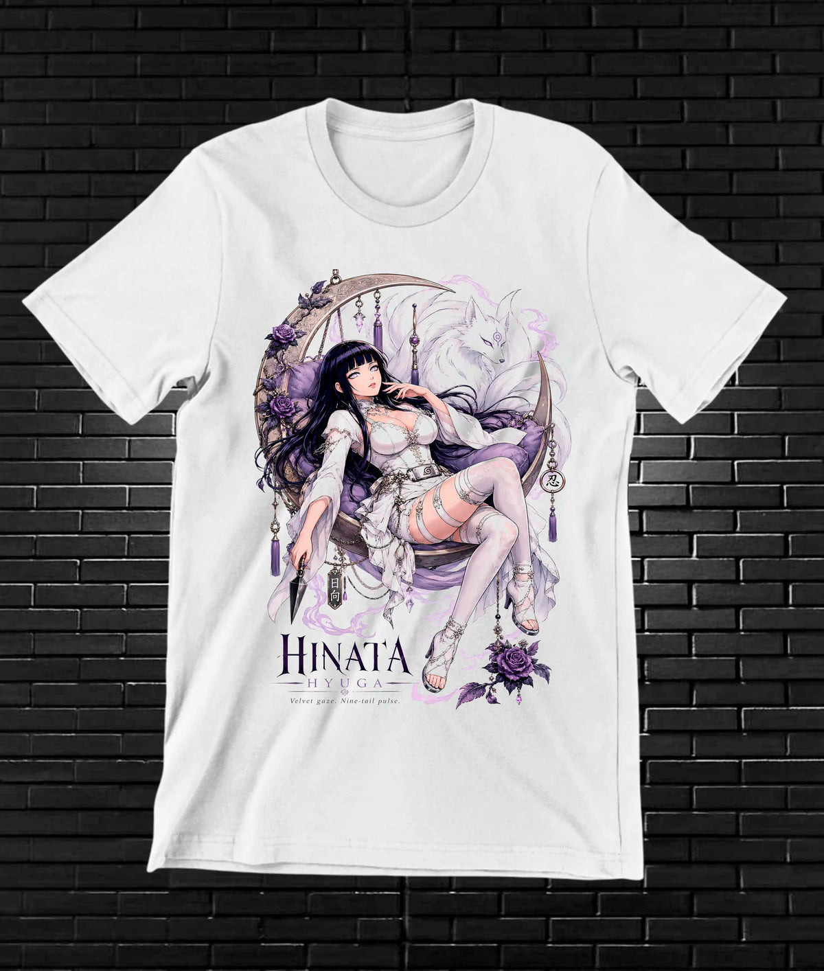 Camiseta Naruto Hinata NIVAR diseño BANIX blanco