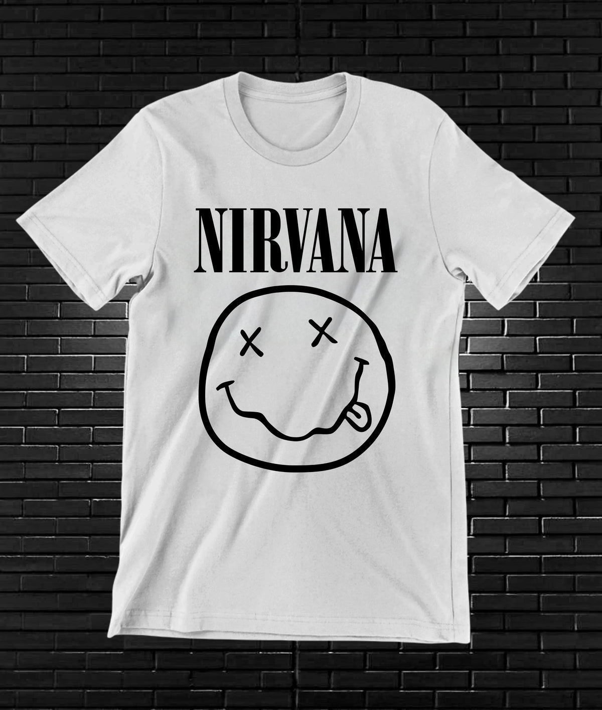 Camiseta Nirvana – Rostro sonriente clásico · Blanca