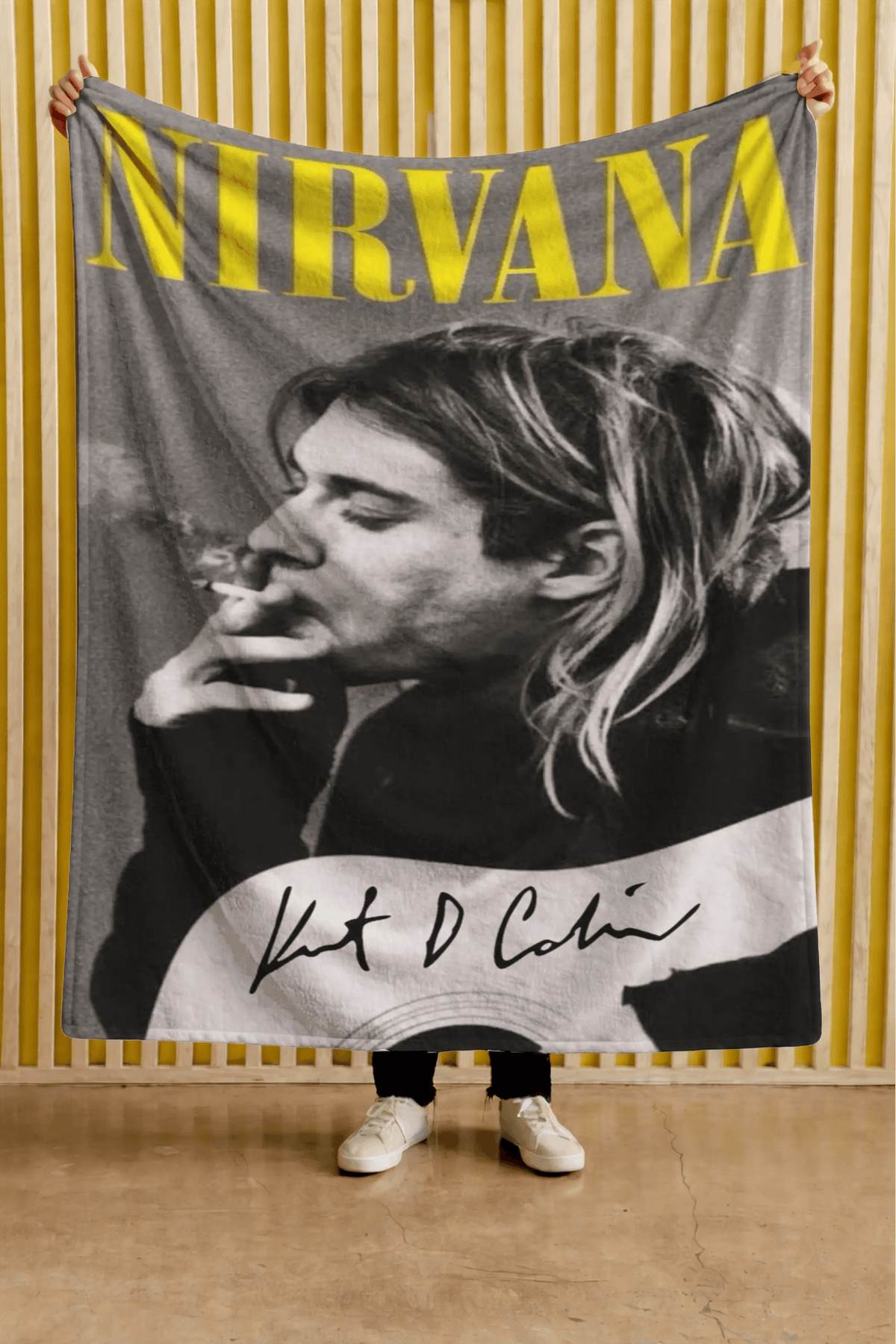 Cobija Nirvana – Kurt Cobain · retrato gris