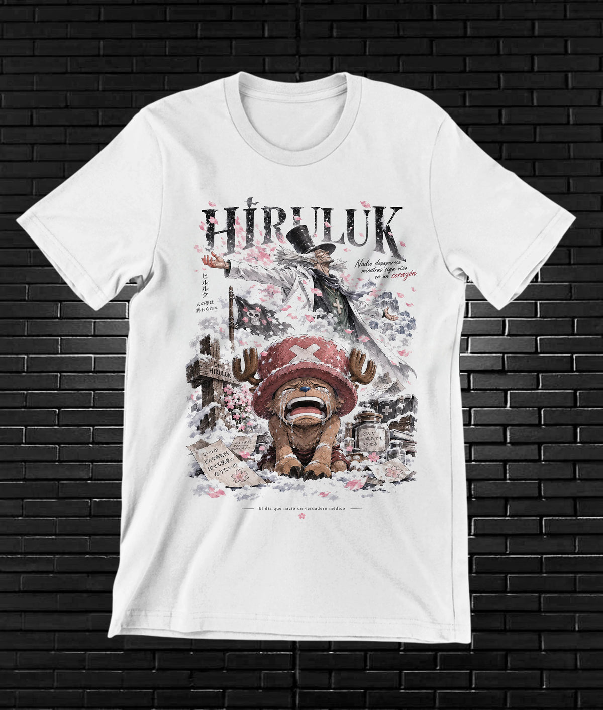 Camiseta One Piece Chopper – BAMOR – Diseño BANIX – Blanco