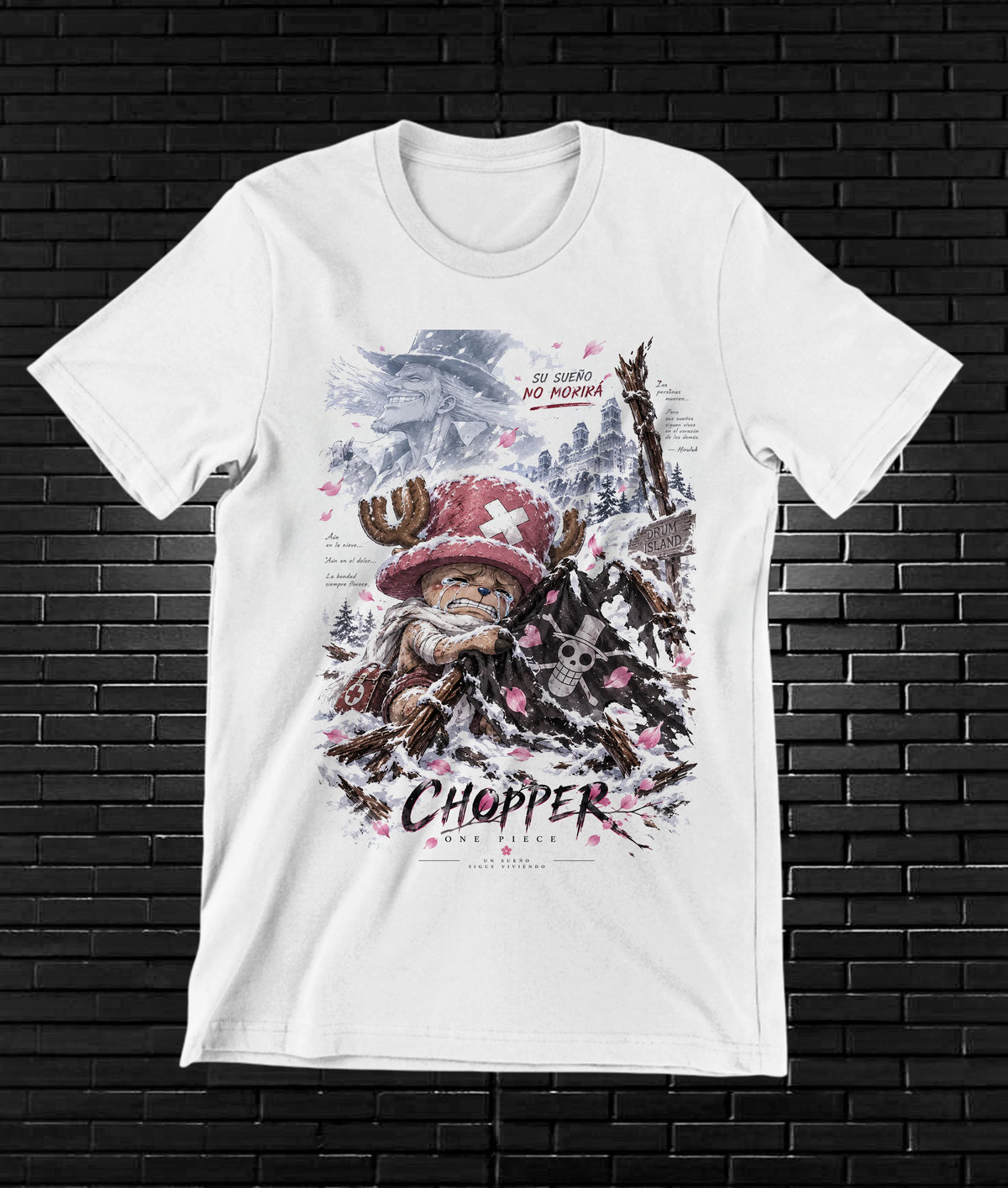 Camiseta One Piece Chopper – BAMOR – Diseño BAREN – Blanco