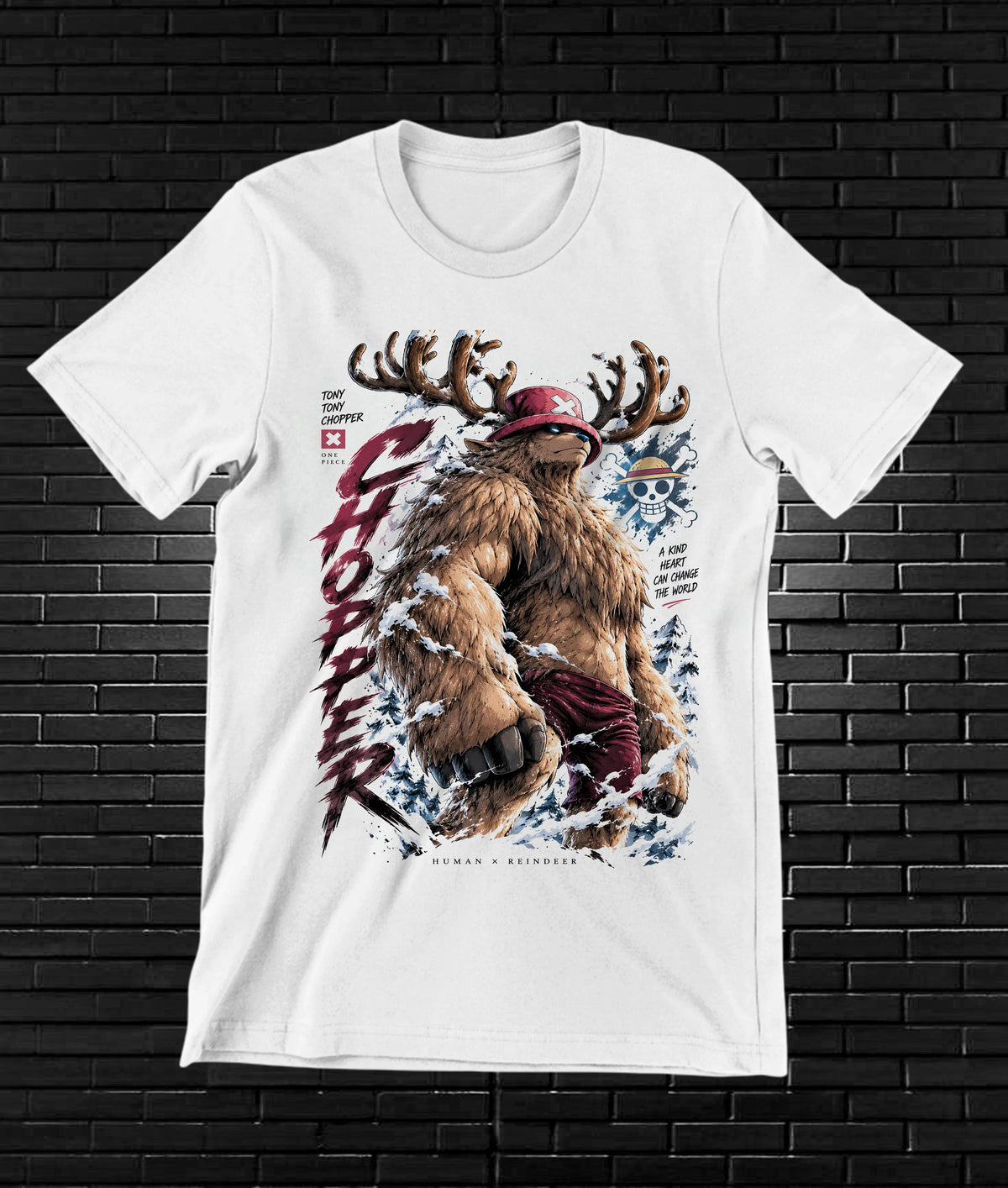 Camiseta One Piece Chopper – NIMOR – Diseño MERON – Blanco