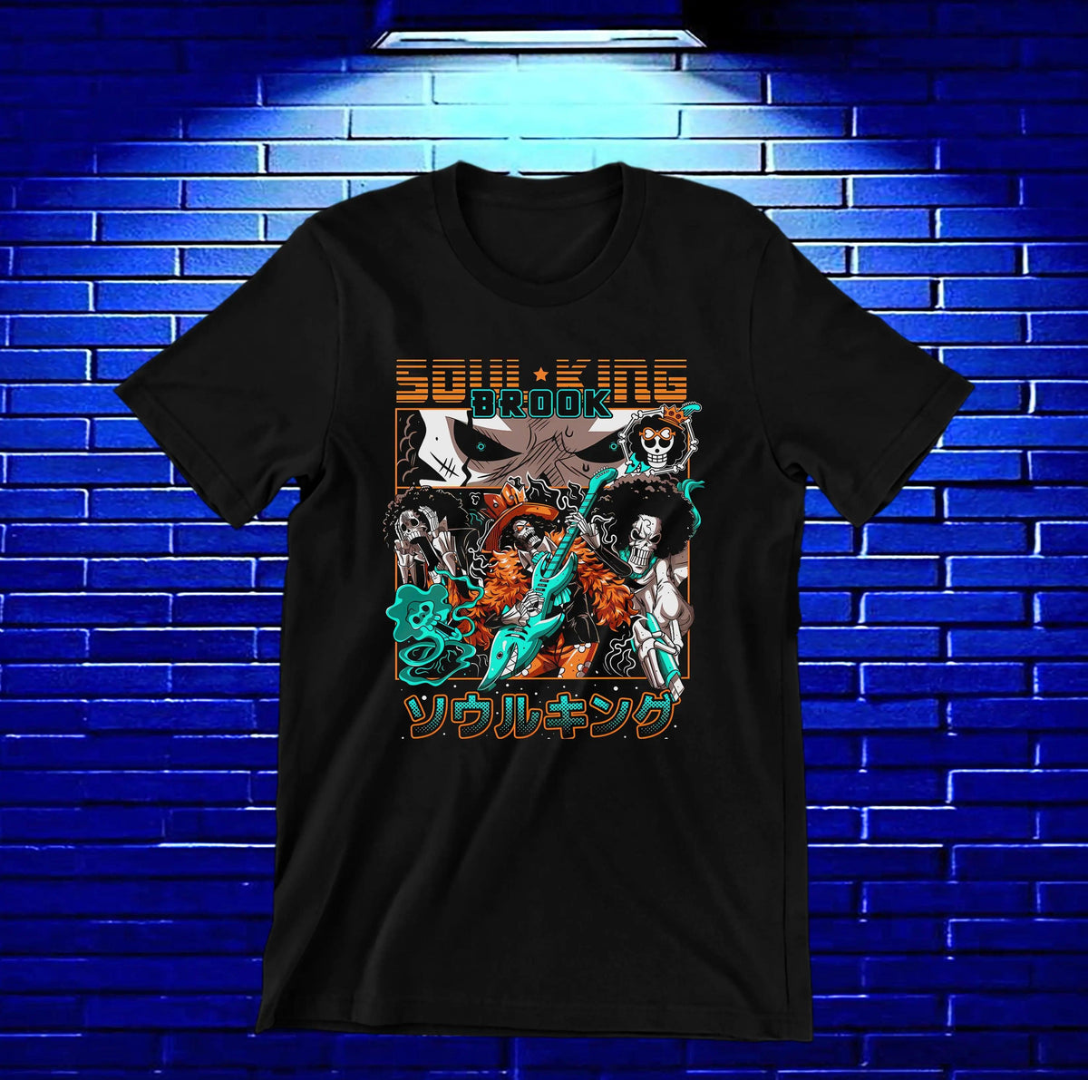 Camiseta One Piece – Brook · Soul King · Negra