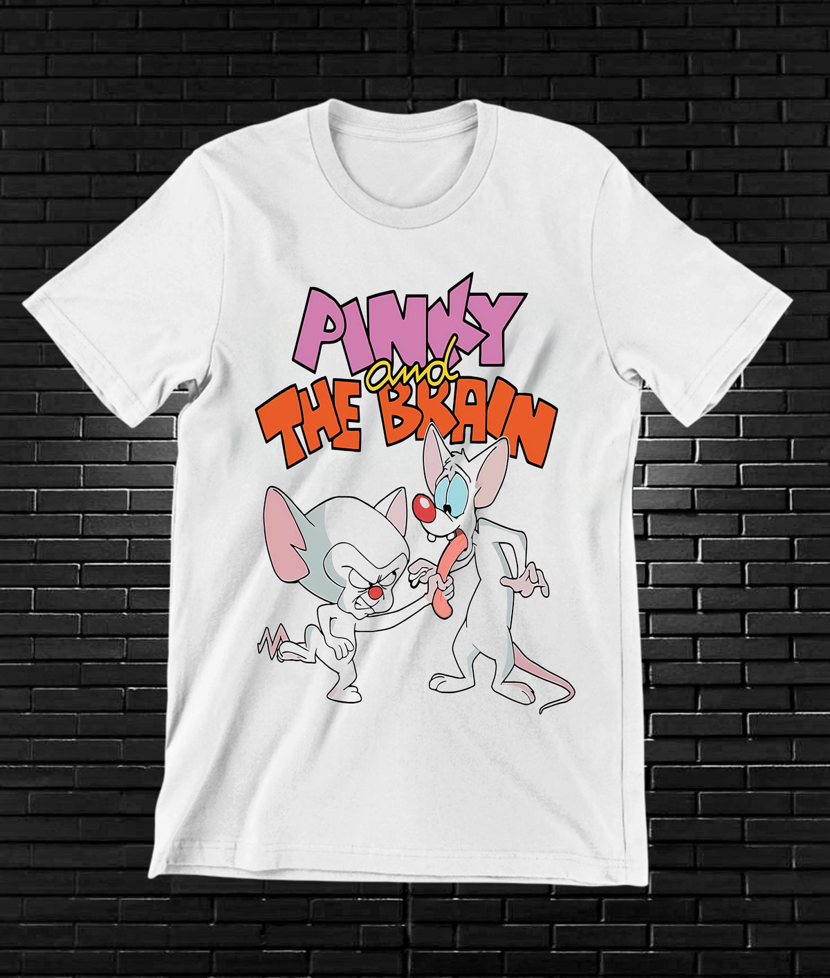 Camiseta Pinky y Cerebro BAMOR baren blanco