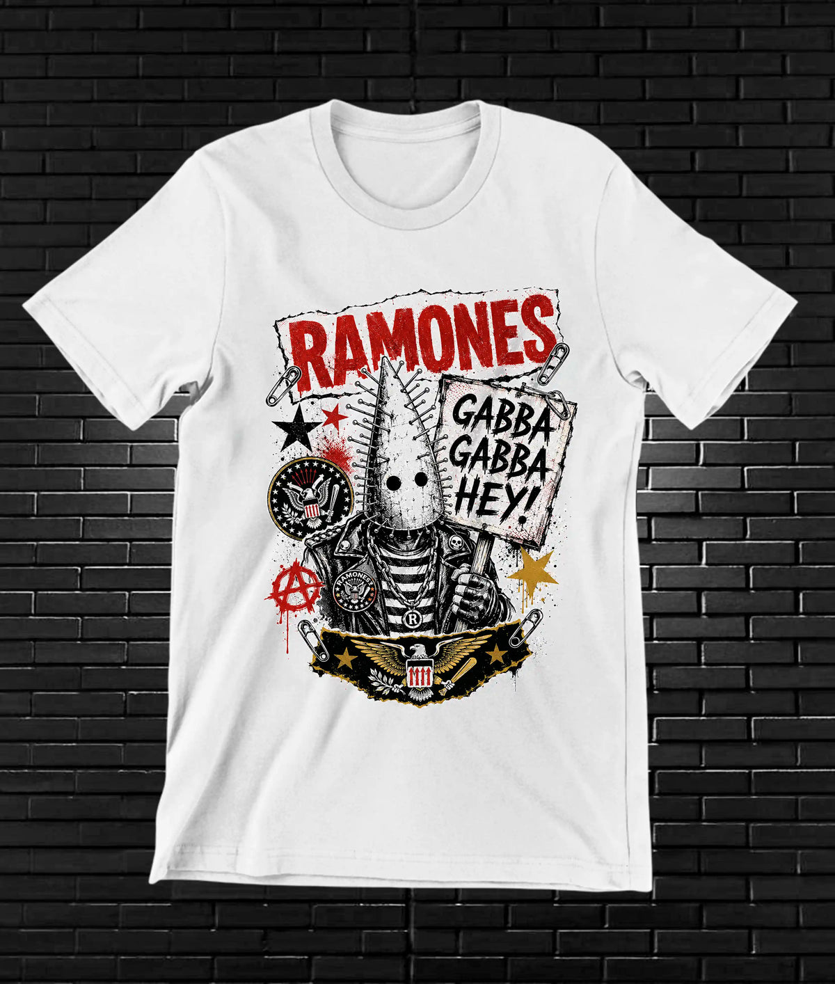 Camiseta Ramones NIMOR diseño BAREN color Blanco