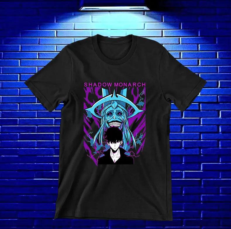 Camiseta Solo Leveling – Shadow Monarch · Sung Jinwoo · Negra