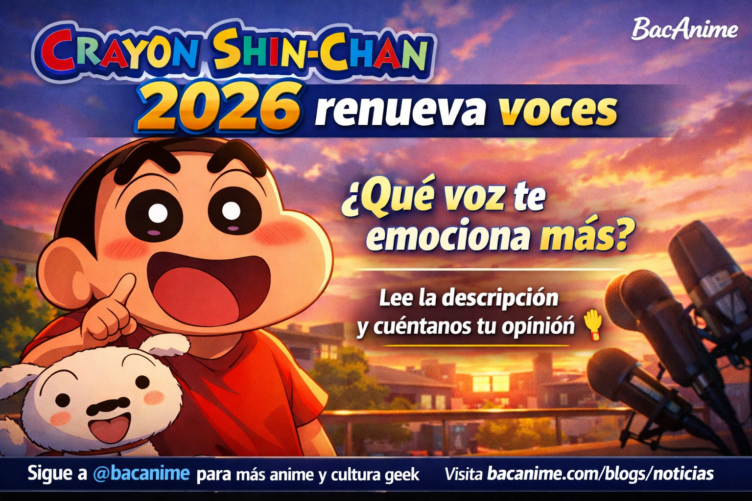 Crayon Shin-chan 2026 suma 7 voces icónicas al elenco de su nueva película