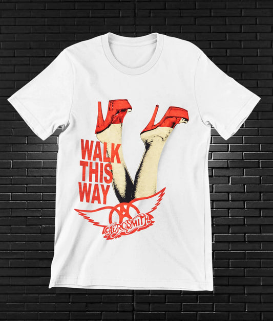 Camiseta Aerosmith – Walk This Way · Blanca