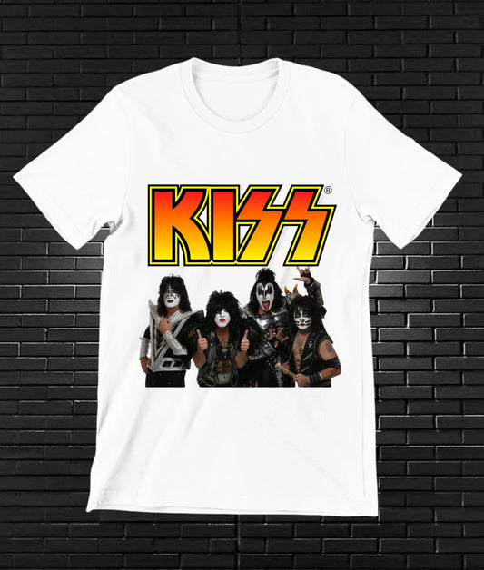 Camiseta KISS – Retrato de la banda · Blanca